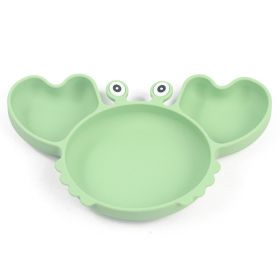 Silicone Split Cutlery Crab Plate For Infants (Option: Y3Color)