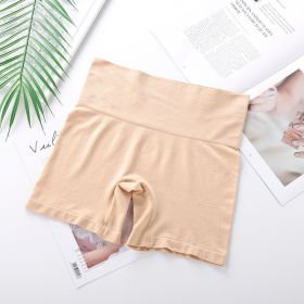 High Waist Sport Shorts Women Hip Push Up Short Safety Short Slim Fitness Homewear Seamless Short Female Tummy Control Underwear (Option: Beige-One size)