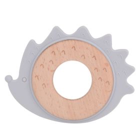 Silicone Gum Cartoon Baby Soothes Molars And Prevents Eating (Option: Hedgehog Grey)