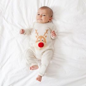 Christmas deer printed mother daughter fur ball (Option: Baby-80)
