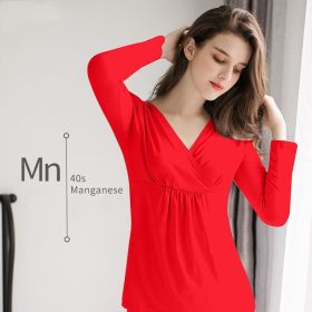 Single piece of autumn clothing for pregnant women (Option: Red-XL)