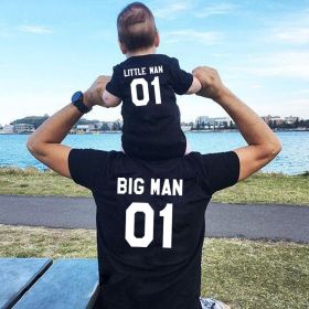 Parent-child cotton T-shirt (Option: Son Black-XXL)