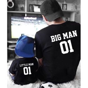 Parent-child cotton T-shirt (Option: Father Black-L)