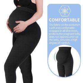 Maternity Leggings High Waist Pants Women Pregnancy Clothes (Option: Black-S)