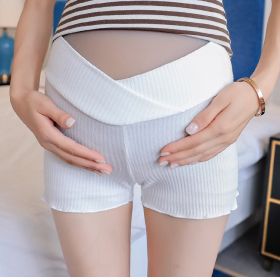 Maternity Wear,Leggings, Low-Waist Shorts, All-Match Safety Pants, Pregnant Women'S Belly Lift Pants (Option: 907 WHITE-M)
