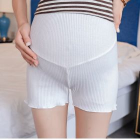 Maternity Wear,Leggings, Low-Waist Shorts, All-Match Safety Pants, Pregnant Women'S Belly Lift Pants (Option: 908 WHITE-M)