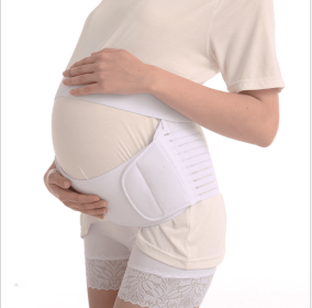 Pregnant Belly Support Belt Velcro Breathable Relief Waist Support Belt Adjustable Tire Belt Cross-Border (Option: White-S)