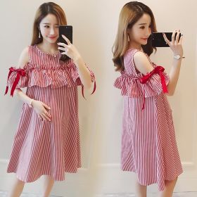 Maternity Dress Summer Dress Maternity Dress Maternity Skirt Maternity Top Maternity Suit Mid-Length Breastfeeding Dress (Option: 2style-M)