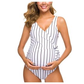 New Sexy Ladies Pregnant Women One-Piece European And American Sexy Swimwear Swimwear Wholesale (Option: White-M)