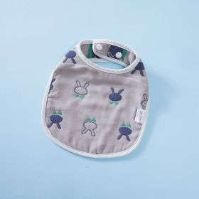 Summer Thin Pure Cotton Concealed Button 6-layer U-shaped Baby Gauze Bib (Option: 10style)