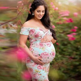 Cross V-neck short sleeve plus size maternity dress (Option: Pink-L)