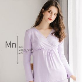 Single piece of autumn clothing for pregnant women (Option: Purple-XXL)