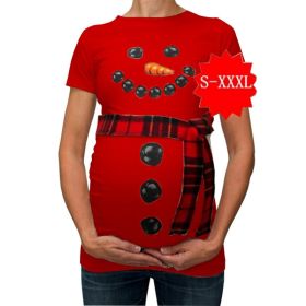 Fashion T-shirt maternity wear (Option: Red-3XL-Without scarf)