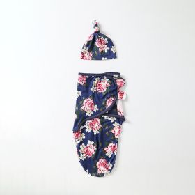 Baby Swaddling Scarf With Hat Suit (Option: Rose)