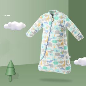 Anti-kicking Blanket Children's Cotton Thickened One-piece Sleeping Bag (Option: Tropical Rainforest-L Code)