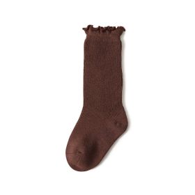 Spring And Autumn Thin Section Months Newborn Baby Socks In Autumn And Winter (Option: Dark brown-XS)