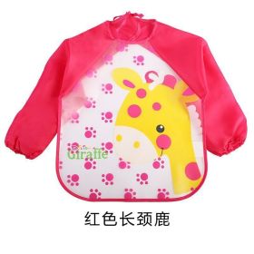 Children's Gown Long Sleeve Kids Waterproof Meal Baby Apron Painting Clothes Bib Protective Clothing (Option: No6 Red Giraffe)