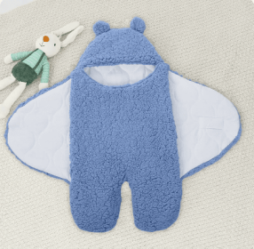 Baby Hugging Bag Newborn Supplies Swaddling Clothes Delivery Room Quilt (Option: Blue thickened and lengthened-65x70cm)