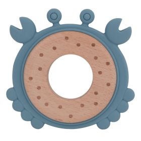 Silicone Gum Cartoon Baby Soothes Molars And Prevents Eating (Option: Crab blue)