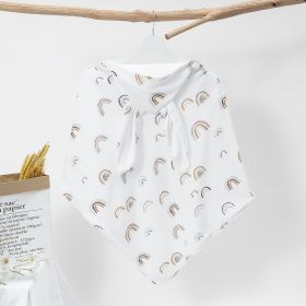 Baby Bath Towel Pure Cotton Double-layer Gauze Hooded Bathrobe (Color: White)