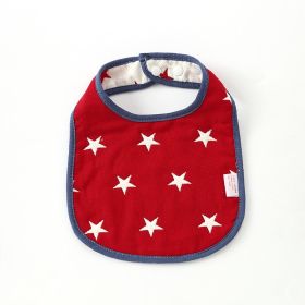 Summer Thin Pure Cotton Concealed Button 6-layer U-shaped Baby Gauze Bib (Option: 7style)