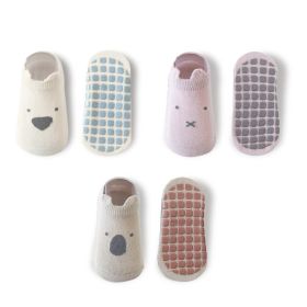 Baby Cotton Non-slip Indoor Cooling Learning To Walk Short Boat Socks (Option: 3pairs boat socks-Beige Pink Khaki-L)