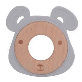 Silicone Gum Cartoon Baby Soothes Molars And Prevents Eating (Option: Puppy Grey)