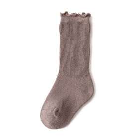 Spring And Autumn Thin Section Months Newborn Baby Socks In Autumn And Winter (Option: Curry-XS)