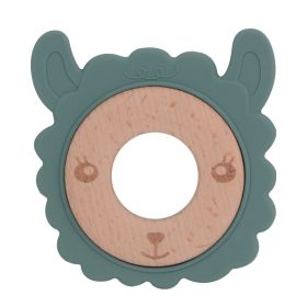 Silicone Gum Cartoon Baby Soothes Molars And Prevents Eating (Option: Alpaca green)