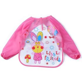 Children's Gown Long Sleeve Kids Waterproof Meal Baby Apron Painting Clothes Bib Protective Clothing (Option: No 17 Pink Rabbit Bird)