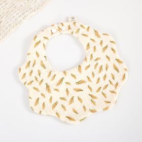 Baby 6-layer Cotton Gauze Petal Bib (Option: Wheat)
