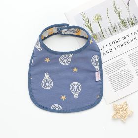 Summer Thin Pure Cotton Concealed Button 6-layer U-shaped Baby Gauze Bib (Option: 4style)