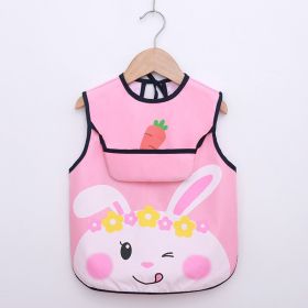 Summer Thin Baby Waterproof Eating Overalls (Option: Pink radish rabbit-0to2 years old)