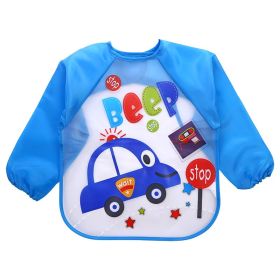 Children's Gown Long Sleeve Kids Waterproof Meal Baby Apron Painting Clothes Bib Protective Clothing (Option: No7 Blue Car)