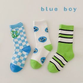3 Pairs Wave Dot Lattice Colorful Socks (Option: A4-S)