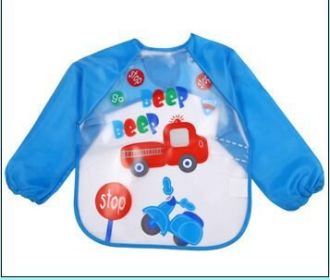 Children's Gown Long Sleeve Kids Waterproof Meal Baby Apron Painting Clothes Bib Protective Clothing (Option: No 2 Red Motorcycle)