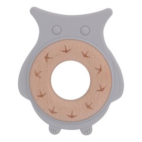 Silicone Gum Cartoon Baby Soothes Molars And Prevents Eating (Option: Owl Grey)