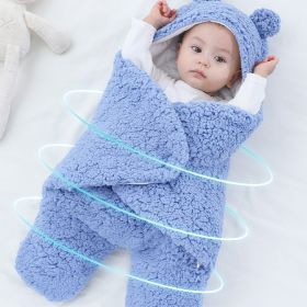 Babies With Big Baby Swaddling Clothes Can Prevent Startle (Option: Blue-75x60cm)