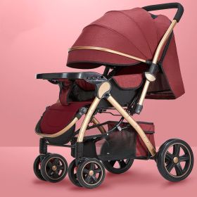 Baby Strollers Are Light And Easy To Fold (Option: Flagship Wine red)