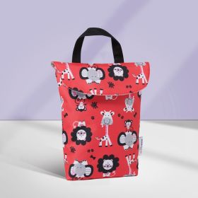 Multifunctional Baby Diaper Storage Bag (Option: Red Zoo)
