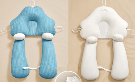 Baby Correction Head Shaping Pillow (Option: Blue white-Drawstring style)