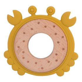 Silicone Gum Cartoon Baby Soothes Molars And Prevents Eating (Option: Crab yellow)