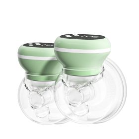 Wearable Electric Breast Pump Silent Milk Collection Free Hand Invisible (Option: Green two packs)