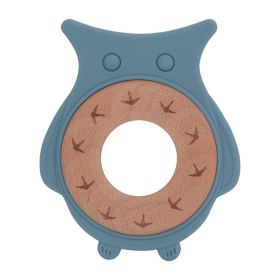 Silicone Gum Cartoon Baby Soothes Molars And Prevents Eating (Option: Owl Blue)