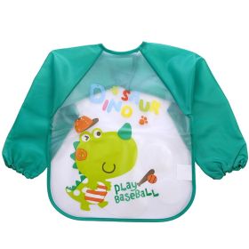 Children's Gown Long Sleeve Kids Waterproof Meal Baby Apron Painting Clothes Bib Protective Clothing (Option: No 4 Green Dinosaur)