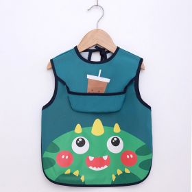 Summer Thin Baby Waterproof Eating Overalls (Option: Little green monster-0to2 years old)