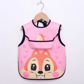 Summer Thin Baby Waterproof Eating Overalls (Option: Pink squirrel-0to2 years old)